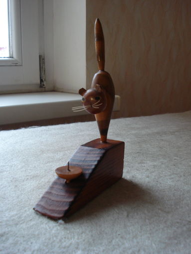 Сувенирный подсвечник "Кот". СССР, 70-е годы прошлого столетия.