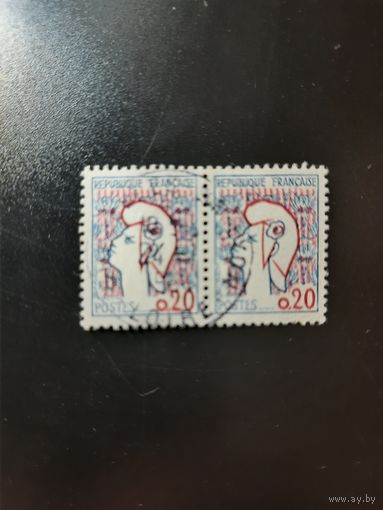 Франция. Стандарт. 1961г. гашеная пара