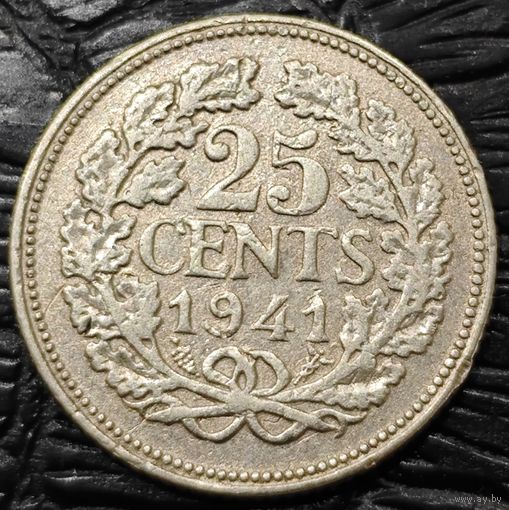Нидерланды 25 центов, 1941 года. Вильгельмина