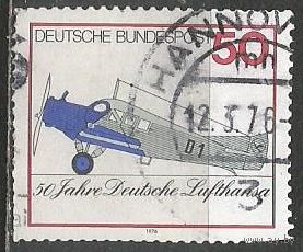 ФРГ. 50 лет авиакомпании "Lufthansa". 1975г. Mi#878.