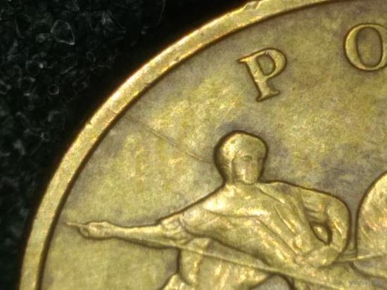50 копеек 2005 года.  Брак - раскол штемпеля аверса.