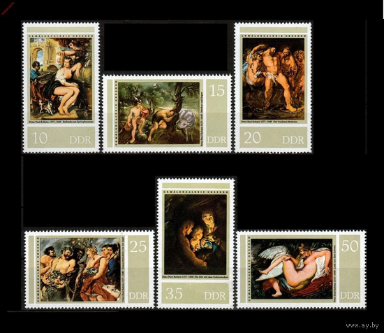 ГЕРМАНИЯ * ГДР 1977 * ИСКУССТВО * ЖИВОПИСЬ * РУБЕНС * ПОЛНАЯ СЕРИЯ * MNH\\БА