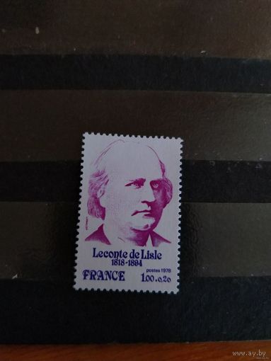 1978 Франция Лекот де Лиль поэт искусство культура чистая клей MNH выпускалась одиночкой (3-3)