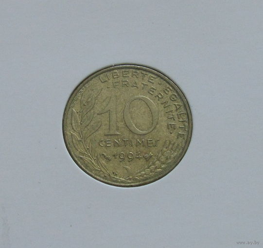 Франция 10 сантимов 1994 в холдере