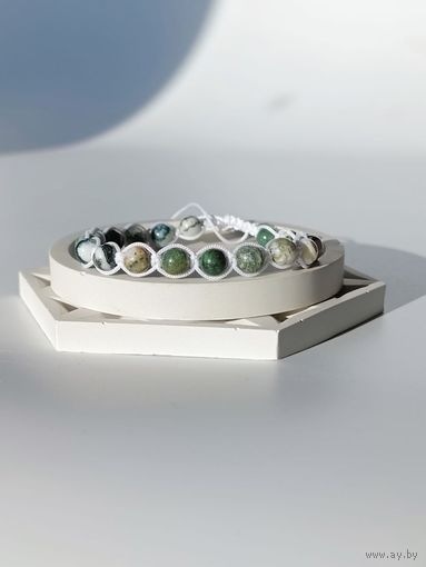 Браслет с моховым агатом