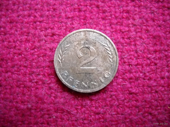 ФРГ 2 пфеннига 1966 г. J