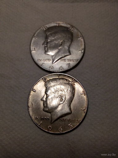 1/2 доллара  США 1965 и 1967 год