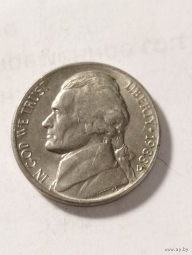 США 5 центов 1988 D