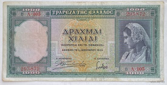 Греция 1000 драхм 1939 г.