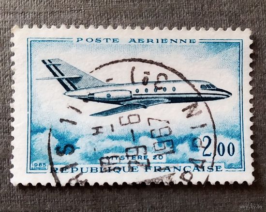 Марка Франция 1967 год Самолет