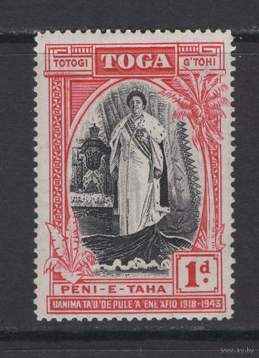 Тонга 1944** 1d Королева Салоте из династии Тупоу, 25 лет вступления на престол Mi#82