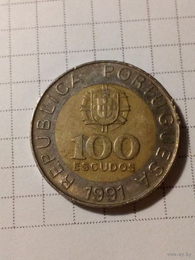 100 эскудо Португалия 1991 год