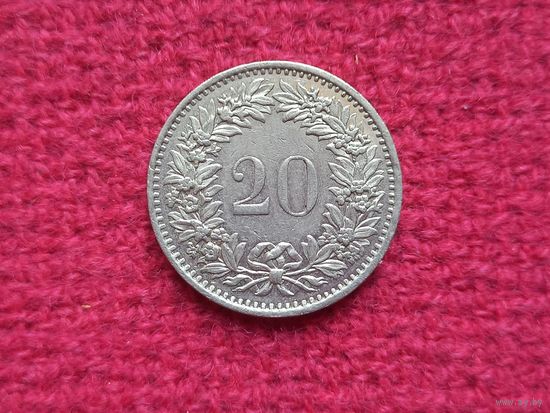 Швейцария 20 раппенов 1975 г.
