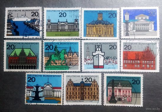 Марки Германия 1964 год Города