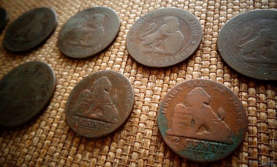 ТОРГ! Бельгия 19 век! 11 монет! 1835 - 1905! Шоколадная патина! Медь! ВОЗМОЖЕН ОБМЕ!