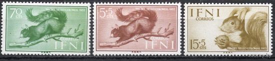Испанская Ифни 1955. Фауна. 3 марки 154-56