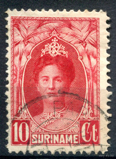 Нидерландские колонии - Суринам - 1923г. - 25 лет правления Вильгельмины, 10 с - 1 марка - гашёная [Mi 111]. #3-WB-99-A-1