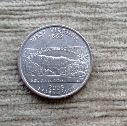 Werty71 США 1 квотер 25 центов 2005 Западная Вирджиния Мост