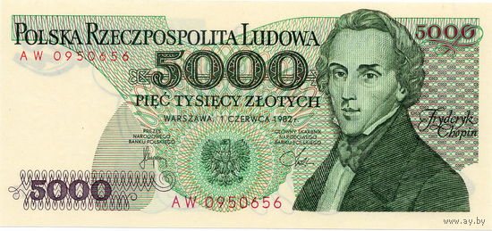 Польша, 5000 злотых, 1982 г., UNC