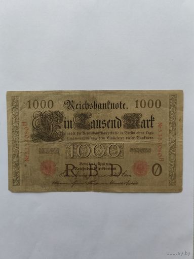 Германия. 1000 марок. 1910 год.