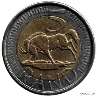 РЕСПУБЛИКА ЮЖНАЯ АФРИКА. ЮАР. 5 РАНДОВ 2004 ФАУНА. АНТИЛОПА. БИМЕТАЛЛ