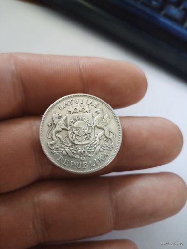 2 лата 1925 Латвия серебро