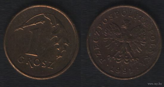 Польша y276 1 грош 1991 год (mw) (_alb2