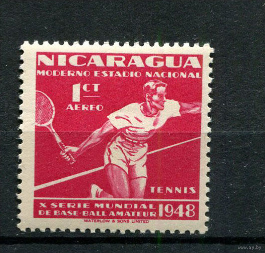Никарагуа - 1949 - Теннис 1С. Авиамарка - [Mi.997] - 1 марка. MNH.  (Лот 50FJ)-T25P18