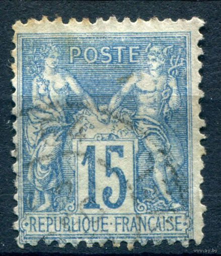 Франция (Республика) - 1877/78г. - аллегория, 15 с - 1 марка - гашёная [Mi 73]. #1-Fr-11-A-1