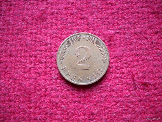 ФРГ 2 пфеннига D 1969 г.