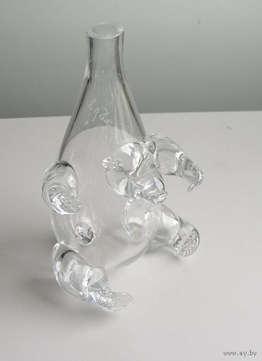 Ваза МЕДВЕДЬ стекло времен СССР 1973 год