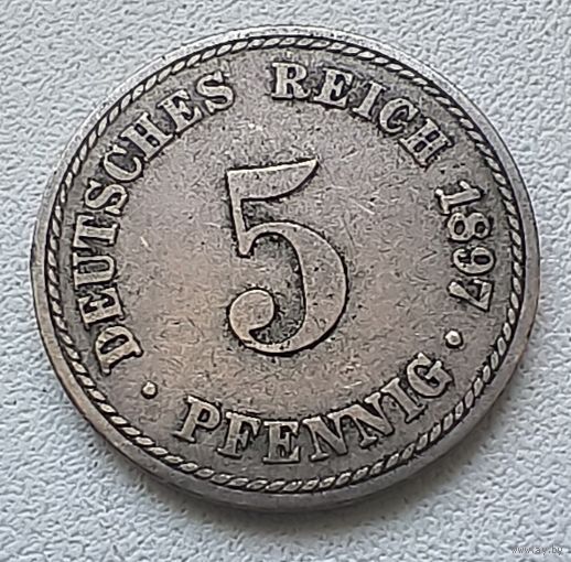 Германия 5 пфеннигов, 1897 A  2-1-57