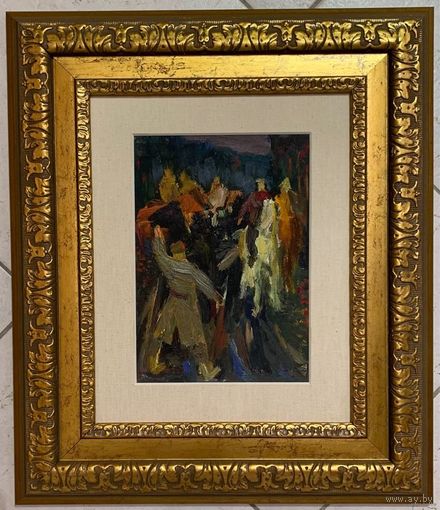 Стельмашонок В.И. Этюд, 1968г. Картон, масло. Размер 21х27 см.