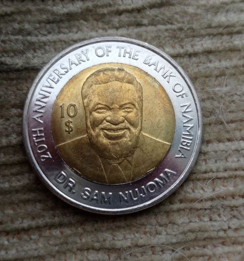 Werty71 Намибия 10 долларов 2010 20 лет банку биметалл