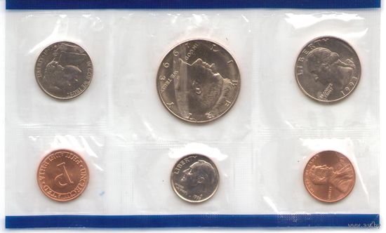 Годовой набор монет США 1993 г. двор P (1; 5; 10; 25; 50 центов + жетон) _UNC