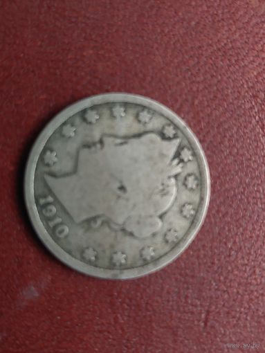 5 центов СяшА 1910 год.