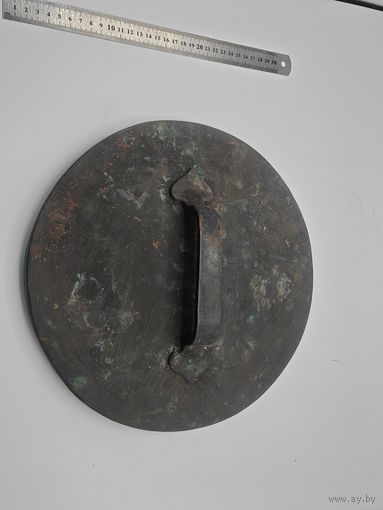 Старинная медная крышка. Большой размер. Клейма.