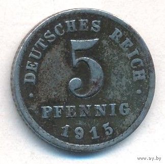 Германия 5 пфеннигов 1915 год _состояние VF
