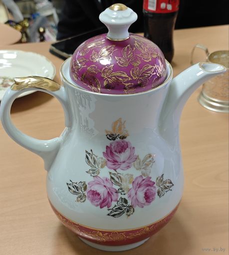 Винтажный чайник, Фортуна. Фарфор ГДР. 1960-ые. Года