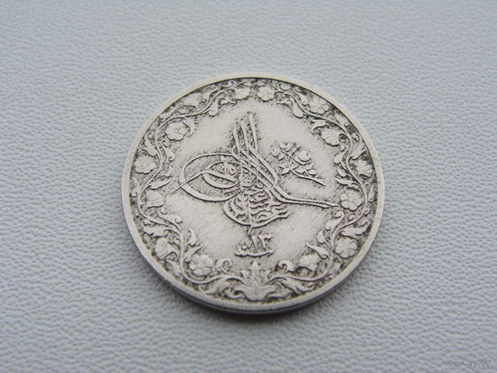 Египет.  5/10 гирш 1293/10-1887 года  KM#291 "Султан: Абдул-Хамид II (1876 - 1909)"