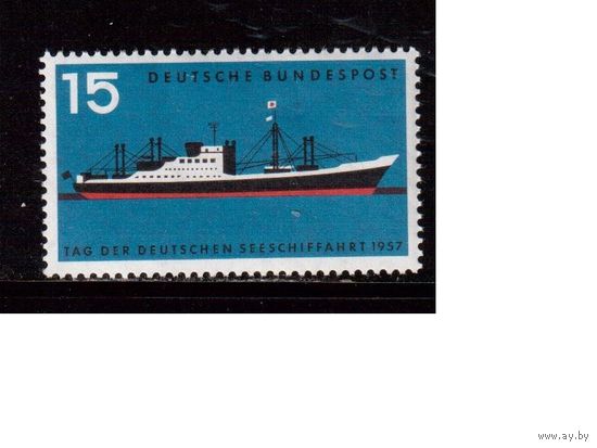 Германия(ФРГ)-1957,(Мих.257), **, Флот, Корабль
