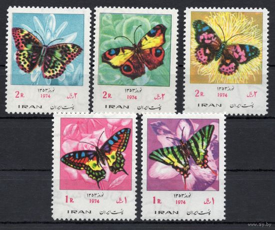 Иран 1974. Бабочки 5 марок (1682)