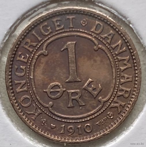 Дания 1 эре 1910 г. В холдере