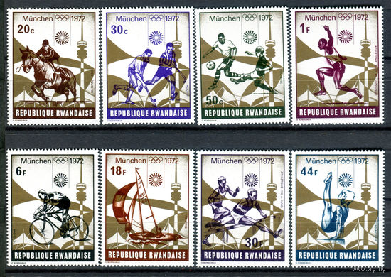 Руанда - 1972г. - Летние Олимпийские игры - полная серия, MNH [Mi 521-528] - 8 марок