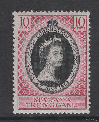 1953 Британская МАЛАЙЯ /MALAYA Trengganu** Коронация Королева Елизавета II  SG#88