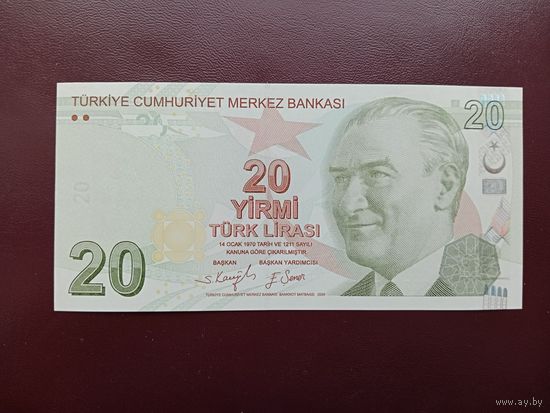 Турция 20 лир 2022 UNC