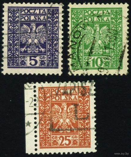 Герб Польши 1928 год серия из 3-х марок