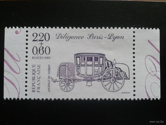 Франция 1989 дилижанс, марка из буклета