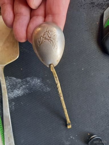 Чайная ложка СССР с витой ручкой серебро Ag?