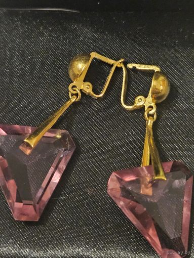 Серьги винтажные с клеймом. Крупные и очень красивые